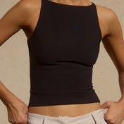 Resim Kadınların beyaz omuz askılı örgü tank üstü - Rahat, kısa kollu, askısız, bahar/yaz/sonbahar moda, kolsuz üst|Rahat tarz|Örgü yapısı 