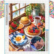 Resim 1 Adet Yemek Temalı 5D Tam Elmas Boyama Seti, 30*40cm/11.8*15.8 İnç, Başlangıç Seviyesi Mozaik Sanat Eseri, Ev Oturma Odası veya Ofis Dekorasyonu İçin Mükemmel, Şükran Günü Yeni Yıl Paskalya Hediyesi 