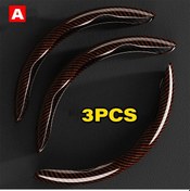 Resim 1 Çift Araba Direksiyon Kapakları Güçlendirici Mikro Fiber Deri Oto İç A 3pcs Brown 