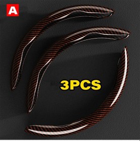 Resim 1 Çift Araba Direksiyon Kapakları Güçlendirici Mikro Fiber Deri Oto İç A 3pcs Brown 