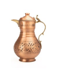 Resim Dmt Gaziantep Bakır El İşlemeli Otantik Sürahi Yük:27 Cm 1,9 Litre Kapasite Ağız:9,3mm 