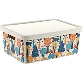 Resim Stafi Desenli Çok Amaçlı Kapaklı Kutu 12 Lt Jungle 