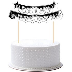 Resim Siyah Beyaz Taraftar Pasta Üstü Banner Tüm Yaşlar 