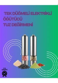 Resim Paslanmaz Çelik Otomatik Baharat Öğütücü Pille Çalışan Tek Tuşlu Kullanım Çelik 