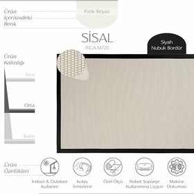 Resim Cool Halı Riga M720 Hav Toz Vermez Kolay Temizlenen Hasır Doku İnce Düğüm İthal Sisal Halı 