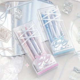 Resim 4 Adet/ Kutu 0.38mm+0.5mm Siyah Jel Kalem Bale Kurdele Serisi Tuz Serisi Romantik Zarif Bale Askısı Temalı Jel Kalem İmza Kalemi Rahat Pürüzsüz Hızlı Kuruyan Öğrenci Yazı Kalemi 