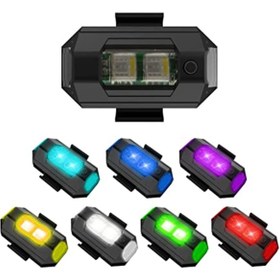 Resim Genel Markalar 2 Adet Rgb Drone Araba Motosiklet Bisiklet Uçak Kanadı Şarjlı Mini Çakar Led Lamba 