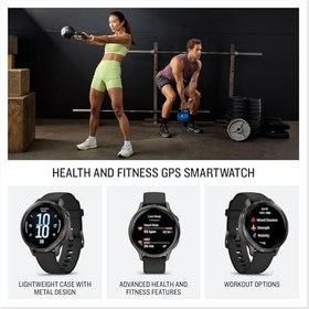 Resim Garmin Venu 4, 41 mm, Gelişmiş Sağlık ve Fitness GPS Akıllı Saat, Parlak ve Renkli Ekran, Dahili El Feneri, 10 Gün Pil Ömrü, Siyah Silikon Bantlı Arduvaz 