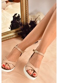 Resim Fox Shoes Ten Kadın Dolgu Topuklu Ayakkabı K674305009 