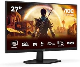 Resim AOC Q27G42XNE 27″ 180Hz 0.5ms FreeSync 2K HDR10 Fast Va Gsync Oyuncu Monitörü 