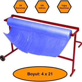 Resim NetBazaars 160 micron MAVİ NAYLON ÖRTÜ, 4x21 metre 