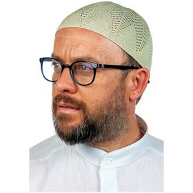 Resim Berra Çelik Örme Dantel Namaz Takkesi F.Yeşili 1 Adet 