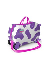 Resim Coral High Kids Mor İnek Desenli Otur-çek Çocuk Valizi 16359 Çok Renkli 