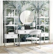 Resim Rihanna Paslanmaz Metal Çalışma Masası Ve 2 Adet Kitaplık 