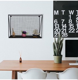 Resim Wessdizayn Metal Duvar Rafı Iskandinav Kare Model Wd-13 Siyah 