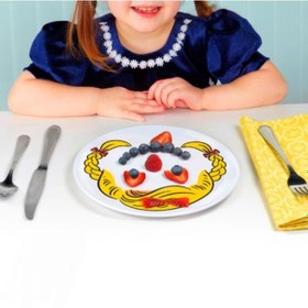 Resim Kız Tabak Surat Çocuk Tabak Seti Beyaz 