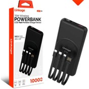 Resim 10000 mAh PD 15W Dahili Type-C,Lightning, Mikro, USB LCD Ekran Kablosuz Wireless Powerbank LKP-38 