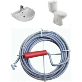 Resim Svein #kanalaçıcı Kanal Açma Sustası 10 M 13 mm Profesyonel Lavabo Gider Açıcı Spirali Güçlü Temizlik 