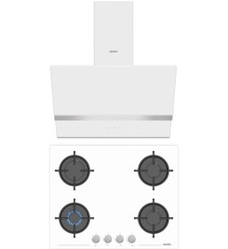 Resim Simfer Steam 3654 + 8739 2'li Cam Ankastre Set Beyaz 