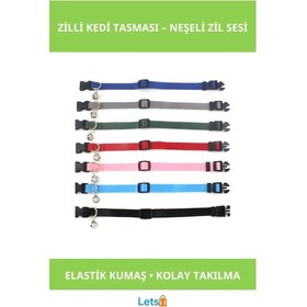 Resim Şık Renkli Zilli Kedi Tasması Konforlu Ve Güvenli 