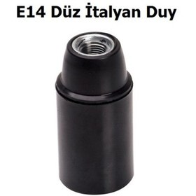 Resim E14 Düz Siyah İtalyan Duy 20 Adet 