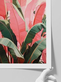 Resim Pembe Yeşil Muz Ağacı - Art Print - 50x70 cm 