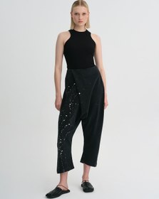 Resim BLACK HAND PAINTED DETAILED JEAN HAREM PANTS - Black White / 3 / L / 40-42 