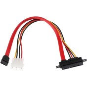 Resim Lovıver Sata 22pın (7p + 15p) Ila 7 Pin / Lp4 Sata Veri Güç Combo Uzatma Kablosu 30 Cm (Yurt Dışından) 