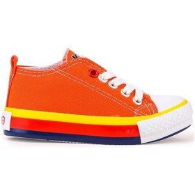 Resim Kiko Kids Tinna Bağcıklı Erkek Bebek Keten Spor Ayakkabı Turuncu 