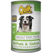 Resim Quik Parça Biftek Etli ve Sebzeli Konserve Yetişkin Köpek Maması 415 G 