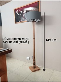 Resim Lambader Ahşap Ayaklı Gri 
