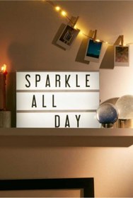 Resim mr shopping MR A4 Light Box Led Işıklı Yazı Panosu 30 X 22 Cm 96 Harfli Dekoratif Işıklı Mesaj Panosu 