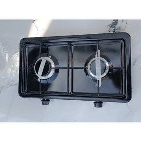 Resim sobapark 2 Gözlü Tüplü Ocak Emaye Set Üstü Ocak İkili Ocak Karavan Kamp Ocağı Küçük Tüplü Ocak 