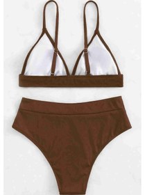 Resim Angelsin Yüksek Bel Tasarım Bikini Altı Kahverengi 001 