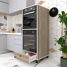 Resim Kenzlife fırın dolabı naime crd 145*60*56 mutfak çekmeceli ayaklı banyo kiler ofis 