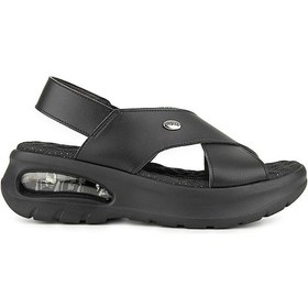 Resim Muya Nwanwa Anatomik Air Max Tabanlı Topuk Dikeni Kadın Sandalet Siyah 