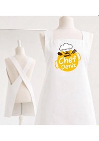 Resim Bk Gift Kişiye Özel İsimli Çapraz Askılı Beyaz Mutfak Önlüğü - 7, Aşçı Önlüğü, Şef Önlüğü, Anneye Hediye Kobitmeyencom35941 Bk Gift Renkli 