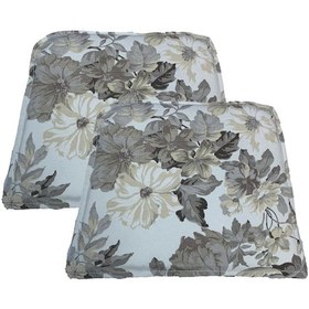 Resim Knsz sırt minderi 2 li zng&mğr&uslu çiçek gri kumaş cırtlı tel bar sandalyesi sırtı için 