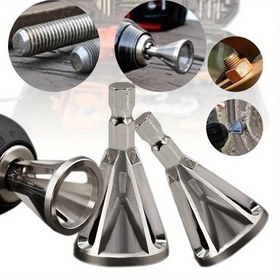 Resim Çok Yönlü Metal Pah Kırma Aleti - Hassas Deburring & Açı Kesme için Elektrikli Matkap Chuck Ek Parçası, Çoğu Matkapla Uyumlu 
