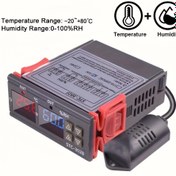 Resim STC-3028 AC 110/220V Dijital Sıcaklık Kontrol Cihazı LCD Ekran ile, Sıcaklık Aralığı -20~+80°C, Nem Kontrolü 0~100% RH, Yetiştirme Tankları, Inkübatörler, Ev Nemlendiricileri ve Nem Çekicileri için Uygun 