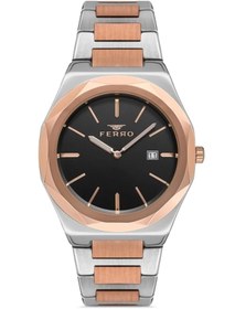 Resim FERRO Rose Ve Gümüş Çelik Kordon Erkek Kol Saati F40092a-e F40092a-e 