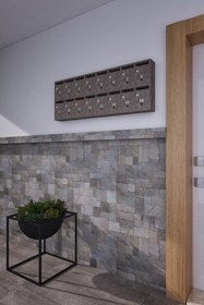 Resim rafineritasarım Posta Kutusu Kilitli Sistem Gri 16'lı 