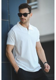 Resim Ht 945061 Slim Fit Likralı Kısa Patlı Apaç Yaka Erkek Tshirt 001 