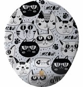 Resim Flipped Cat Black White Bilek Destekli Tasarım Mouse Pad 