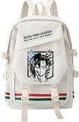 Resim Eren Jaeger/Erwin Smith Sırt Çantası 29 * 13 * 45 cm Anime Okul Sırt Çantaları Büyük Kapasiteli Çizgi Film Anime Öğrencileri Okul Çantası Gençler için Omuz Çantaları, Beyaz 04, 29*13*45cm 