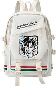 Resim Eren Jaeger/Erwin Smith Sırt Çantası 29 * 13 * 45 cm Anime Okul Sırt Çantaları Büyük Kapasiteli Çizgi Film Anime Öğrencileri Okul Çantası Gençler için Omuz Çantaları, Beyaz 04, 29*13*45cm 