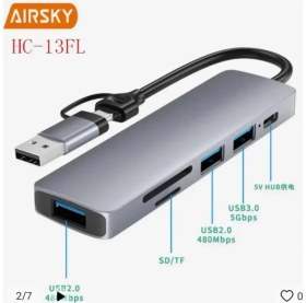 Resim Uravas Store Airsky HC13FL 5 In 1 USB Type-C 2 In 1 Çevirici 