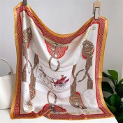 Resim Fernca1 Çizgili Eşarp Ipek Eşarp 70CM Küçük Kare Kafa Bandı Saç Türbanı Kravat Çanta (Yurt Dışından) 