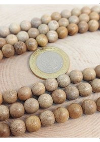 Resim Bileklik Boy Ud Ağacı Ahşap Yarım Dizi 8mm 45268 18cm Uzunluğundadır Çok Renkli 