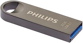 Resim Philips USB Stick 32 GB USB 3.1 Flash Drive Moon Edition PC, dizüstü bilgisayar, bilgisayar için, 180 MB/s'ye kadar okuma metal anahtarlık halkası kapaksız 